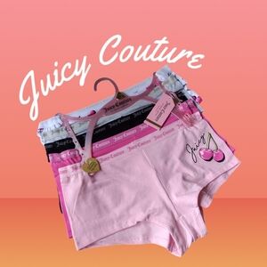 Nwt Juicy Couture Cherry 5 Pack Boyshort Panties Sz Large